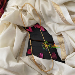 Traditional AD Stone Mogappu Chain-Hollow 3St-W-G4592