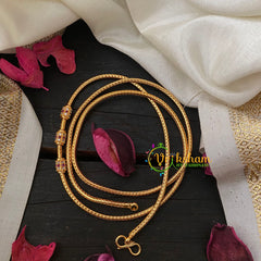 Traditional AD Stone Mogappu Chain-Hollow 3St-WRW-G4594