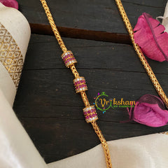 Traditional AD Stone Mogappu Chain-Hollow 4St-WRRW-G4601