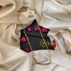 Traditional AD Stone Mogappu Chain-Filigree-RED-G4606