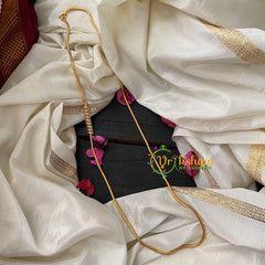 Traditional AD Stone Mogappu Chain-White- Long Spiral-G4607