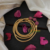 Traditional AD Stone Round Mugappu Chain-3 Ball -Red-G4612