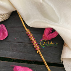 Traditional AD Stone Mogappu Chain-Red- Long Spiral-G4608