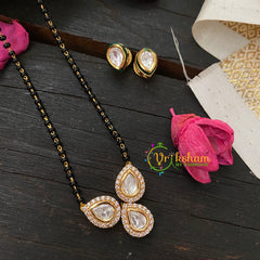 AD Stone Kundan Pendant Mangalsutra-3 petals -G4552