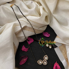 AD Stone Kundan Pendant Mangalsutra-3 leaves-G4553