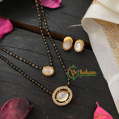 AD Stone Kundan Pendant Mangalsutra-OVAL -G4554