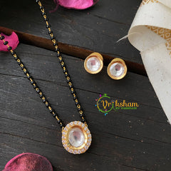 AD Stone Kundan Pendant Mangalsutra-round-G4556