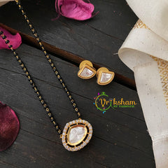 AD Stone Kundan Pendant Mangalsutra-Oblong Drop -G4557