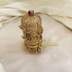 Gold Look Alike Temple Kumkum Box -Ram Parivar-G9790