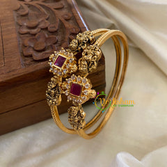 Temple Victorian Diamond Kada Bangles-VV487
