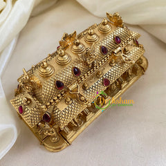 Gold Look Alike Temple Kumkum Box-Dasavathar -G9788