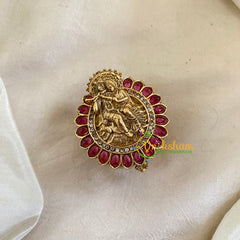 Gold Look Alike Temple Kumkum Box -Krishna Radha-G9782