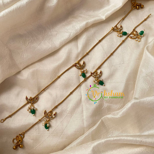 Elegant Gold Look Alike Thin Anklets -chandh-White Red -G9112