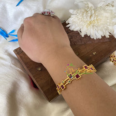 Premium AD Stone Bangles-Red Green-G6800