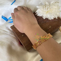 Premium AD Stone Bangles -Red Dots -G6802