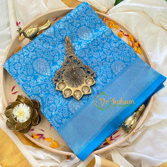 Light Blue Litchi Silk Saree-VS378
