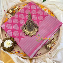 Pink Litchi Silk Saree-VS373