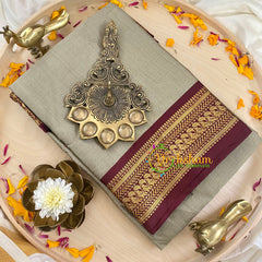 Grey with Arakku Litchi Silk Saree-VS399