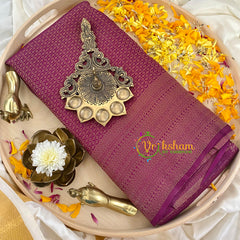 Maroonish Purple Kuber Silk Saree -Kubera Pattu-VS393