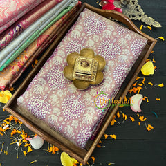 Pastel Pink Silk with Pink Border Saree-Kanchi Silk Saree -VS019