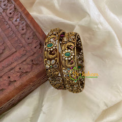 Festive Temple Bangles-Peacock-Green-G7892