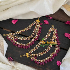 Cluster Pearl and Red Bead Maatil -G2929