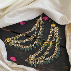 Cluster Pearl and Light green Bead Maatil-G2928