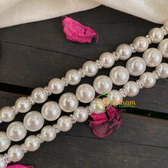 Layered Pearl Bead High Neck Choker-P005