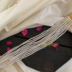 Multi Layered Pearl High Neck Choker-P006