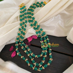 Layered Emerald Bead Malai -P007