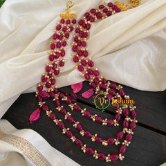 Layered Ruby Bead Malai -P008