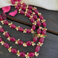 Layered Ruby Bead Malai -P008