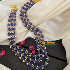 Layered Blue Bead Malai -P009