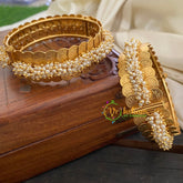 Lakshmi Coin Pearl Bangles -Temple Bangles-Screw Type -G2932