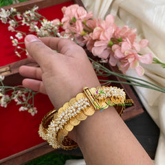 Lakshmi Coin Pearl Bangles -Temple Bangles-Screw Type -G2932
