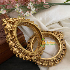 Antique Gold Temple Bangle-Screw Type-G2930