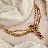 Temple Bun Billai with Side Chains -Jhumka-Ghungroo-G9223