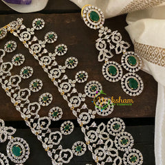 American Diamond Layered Emerald Haram-G6898