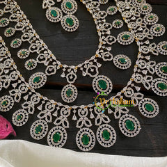 American Diamond Layered Emerald Haram-G6898