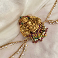 Temple Bun Billai with Side Chains -Lakshmi -G9221