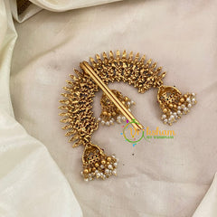Premium Kemp Single Jada Billai -Bun Billai with Jhumkas -G9202