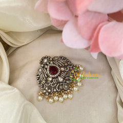 Victorian Diamond Jada Billai -Bun Billai -Tilak-Red-G9263