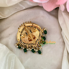 Premium Lakshmi Single Jada Billai -Temple Bun Billai -GREEN BEAD-G9217