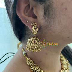 Premium Gold Look Alike Peacock Neckpiece -Ghungroo-G5937