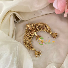 Premium Lakshmi Single Jada Billai -Temple Bun Billai-Cluster Pearl-G9210