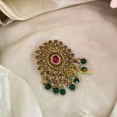 Premium Kemp Single Jada Billai -Bun Billai -Flower-Green Bead-G9194