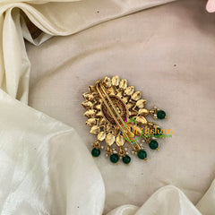 Premium Kemp Single Jada Billai -Bun Billai -Flower-Green Bead-G9194