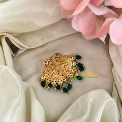 Premium Kemp Single Jada Billai -Bun Billai -Green Bead-G9193