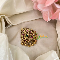 Premium Kemp Single Jada Billai -Bun Billai -Tilak -Gold Bead -G9190