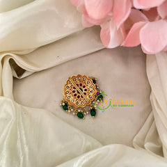 Premium Kemp Single Jada Billai -Bun Billai -Green Bead -G9184